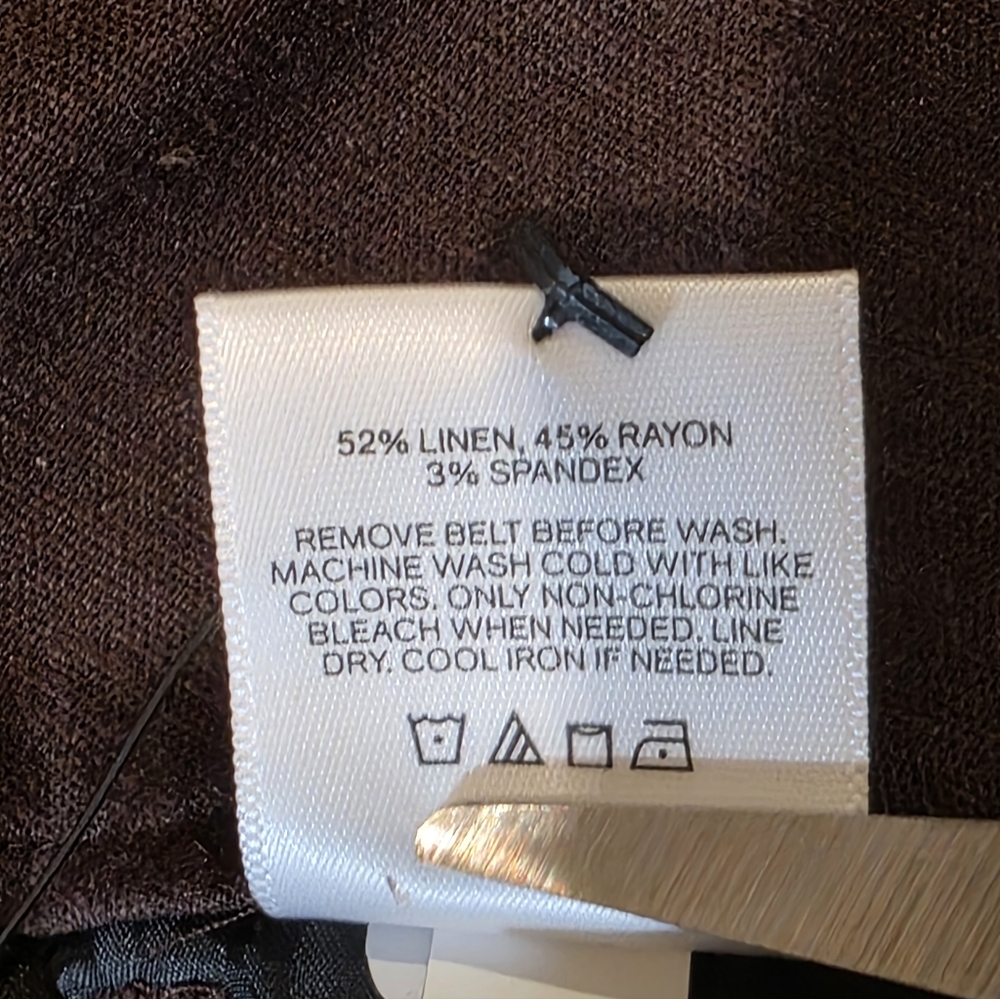 Express Brown Super High Rise Linen Blend Shorts.  Sz 12.  NWOT. - Picture 7 of 7
